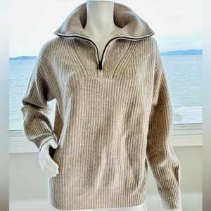 Ellie Tahari 100% Cashmere Zipper Sweater